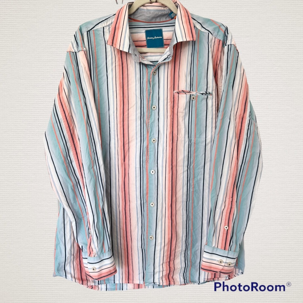 Tommy Bahama Long Sleeve Button Down Striped Shirt